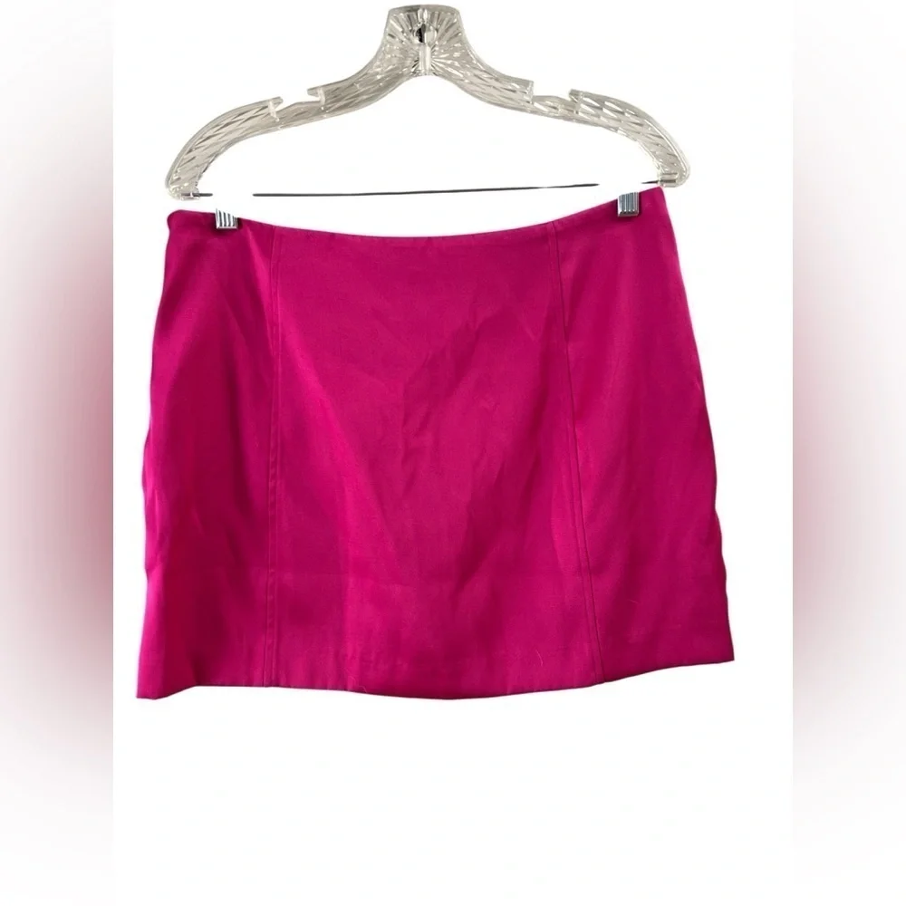 H&M pink mini satin skirt with built in shorts